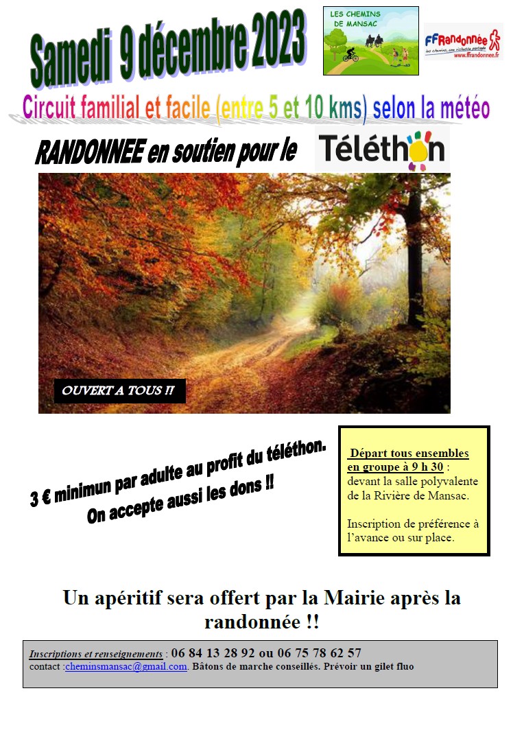 Randonnée TELETHON 2023 Randonnée TELETHON 2023