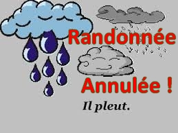 IL PLEUT !! Annulation Randonnée Carnaval 2022