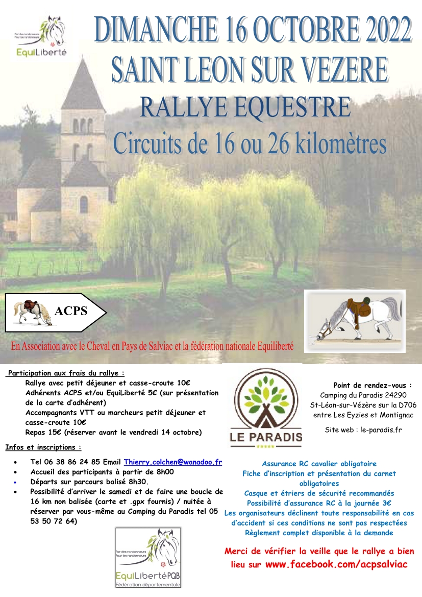 Rallye equestre Saint-Léon sur Vézerre