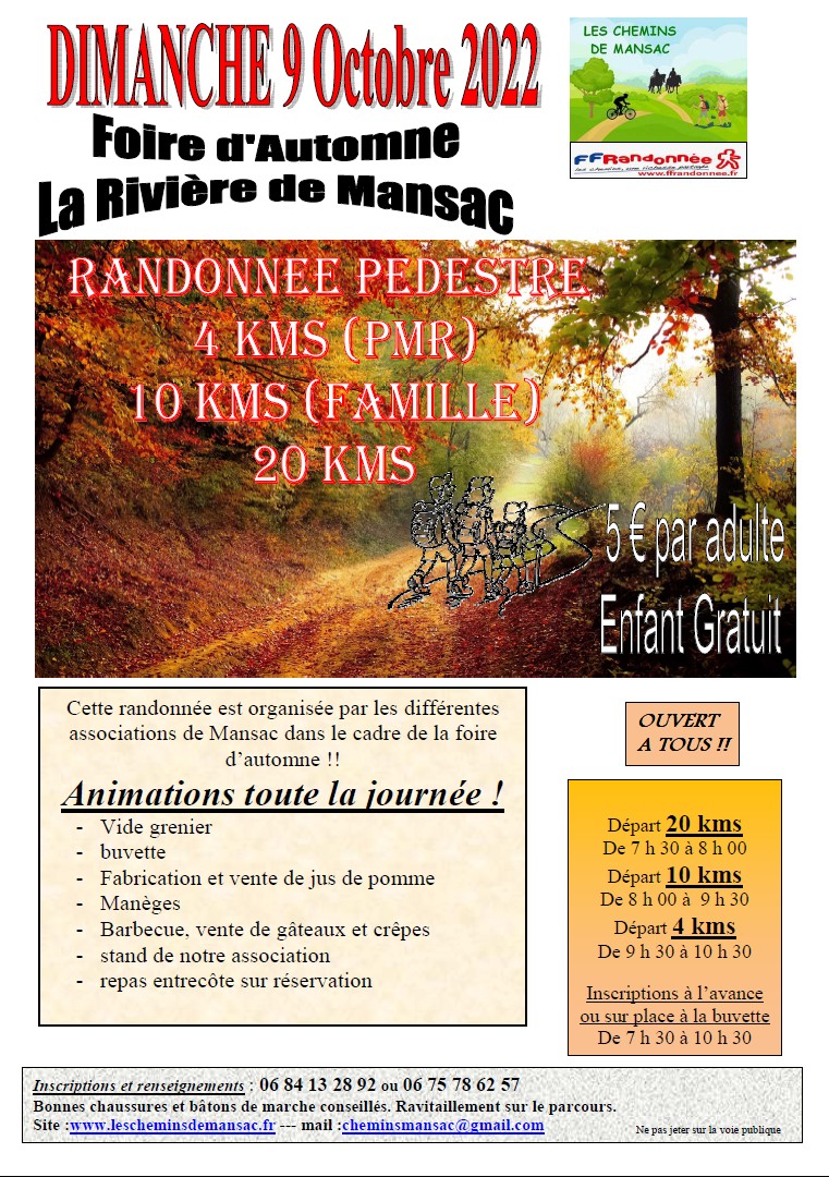 Randonnée d'Automne dimanche 09 Octobre 2022